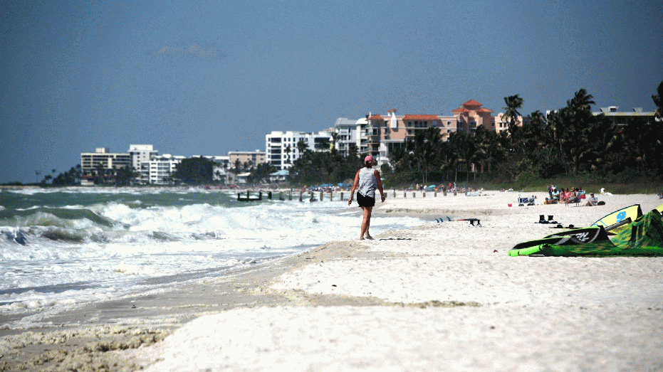 NAPLES FL - MARCH 21: Naples Municipal beach looking north with luxury hotels and condominiums in the background March 21, 2019 Naples Municipal Beach Naples, Florida (Photo by Paul Harris/Getty Images)